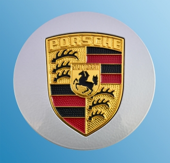 Nabendeckel silber mit farbigem Emblem, für Porsche 911  92836103211