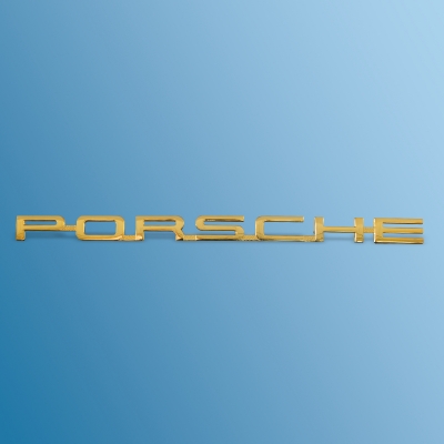 Schriftzug 'Porsche', vergoldet, 200 mm, für Porsche 356 B-T6 und 356C  64455930106