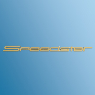 Schriftzug 'Speedster', glanzvergoldet Speedster, Kotflügel vorn für Porsche 356A  64455932140