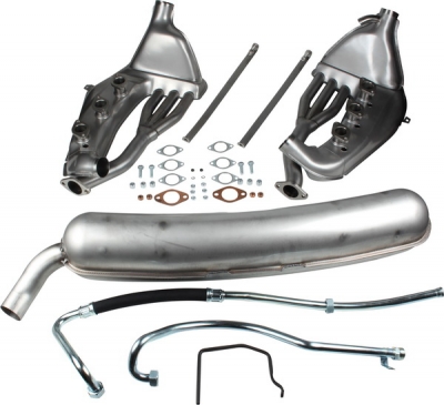Nr.1d complete set, exhaust system, stainless steel polished, SSI, tailpipe 60mm for Porsche 911, 65-83
