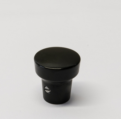 Schalterknopf schwarz, mittel mit Messingbüchse 6,0 mm und Sicherungsschraube M3,5 für Radio