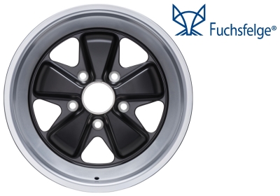 Fuchs-Felge 6x15, Original Fuchsfelge Evolution, ET36, für Porsche 911/912, stern schwarz, Neuproduktion mit Gewichtsreduzierung