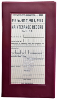 maintenance record for USA complete, english for Porsche 911T, 911E, 911S, 914/6