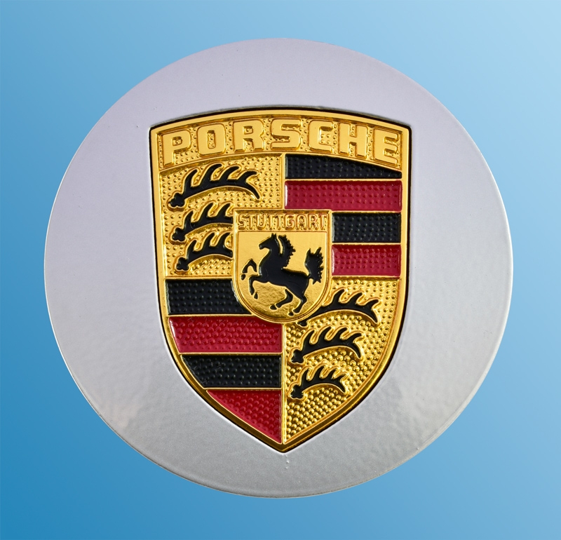 Nabendeckel silber mit farbigem Emblem, für Porsche 911  92836103211