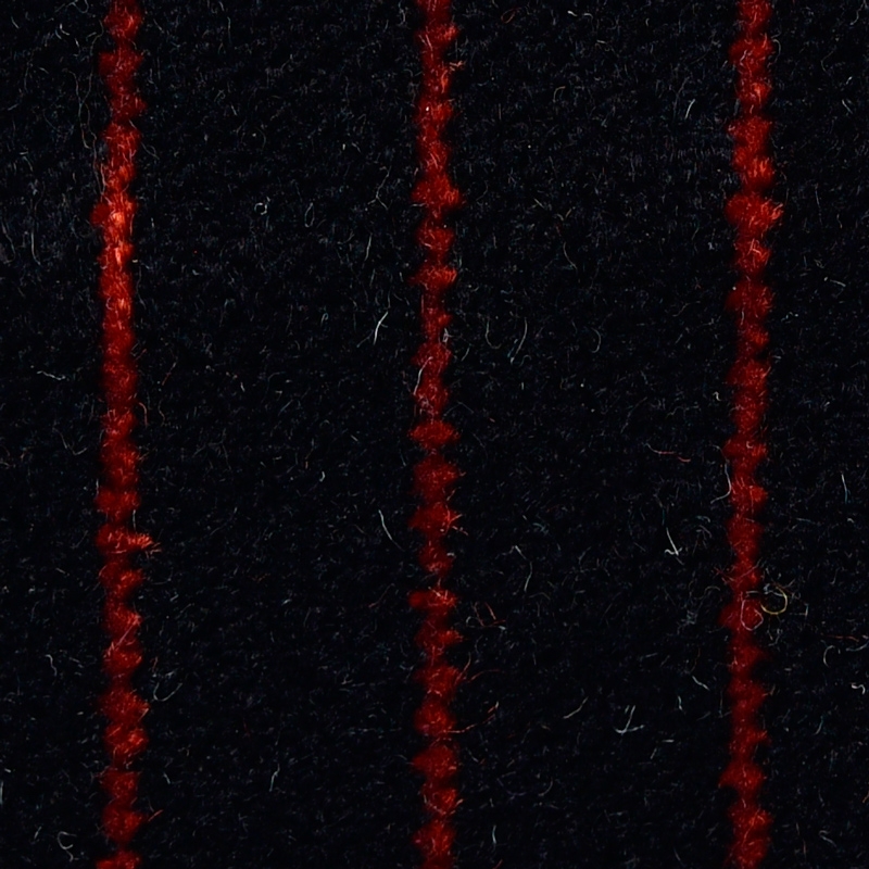 Stoff Nadelstreifen breit, schwarz/rot, original Material, Meterware, ca. 140cm breit, laufender Meter  ECK 8515