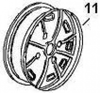 Nr.11 Lochscheibenrad Leichtmetall "Pedrini"  5,5x15  914-4/1,7