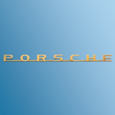 Nr.7 Schriftzug 'Porsche' vergoldet, 5 Pins, 200 mm, Speedster + alle 356A