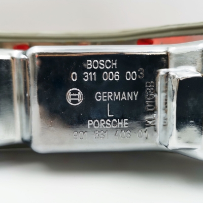 Rear light, left, USA, for Porsche 911/912, 65-68, original production, Bosch, housing metal        90163140301