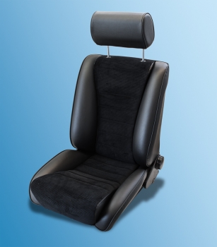 No.35 replica of the original Recaro seat for Porsche 911, Black seat in black leatherette / seat cord surface
