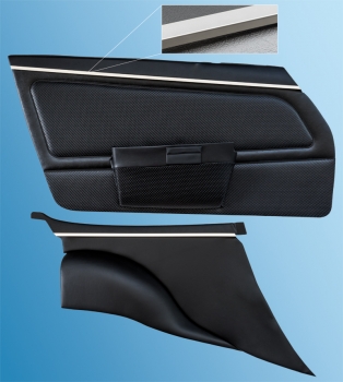 Alu-Zierleistensatz 9-teilig für Porsche 911S im Fahrgastraum, Armaturenbrett/Tür/Seitenverkleidung hinten