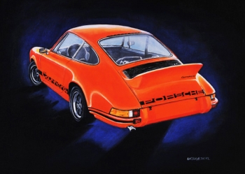 Porsche 911 Orange - Hochwertiger Plakatdruck