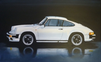 Porsche 911 white  - high quality print