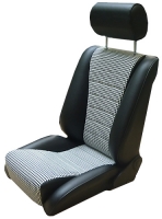 No.35 replica of the original Recaro seat for Porsche 911, Seat in black leatherette / seat surface pepita