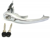 No.15 Outer door handle left, chrome, with lock cylinder for Porsche 911, 70-77