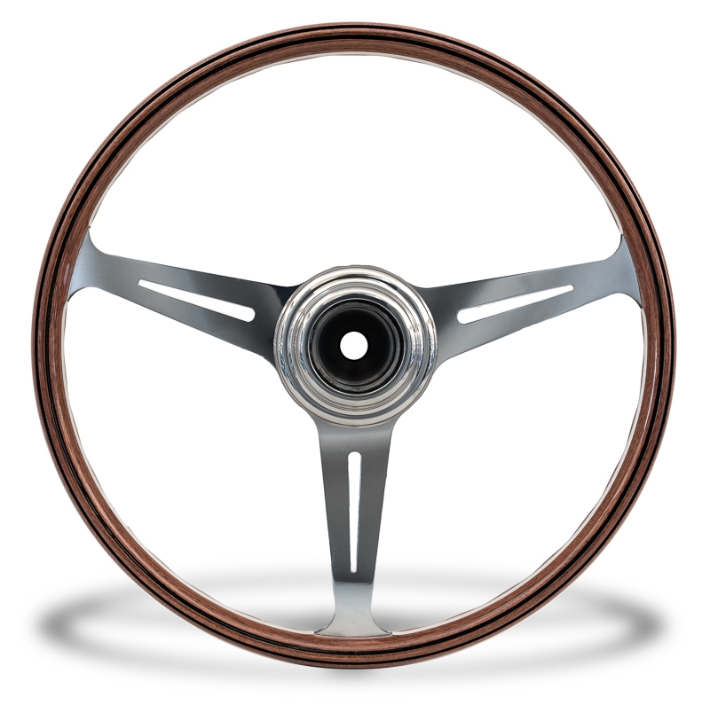 Wood steering wheel for Porsche 356 B/C with attachments, steering wheel diameter 420mm  ECK 4003/6B