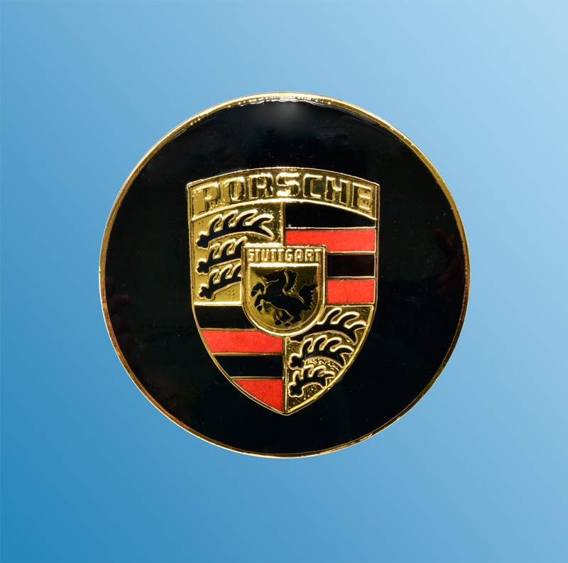 Nabendeckel schwarz mit farbigem Emblem, für Porsche 356  64455980100