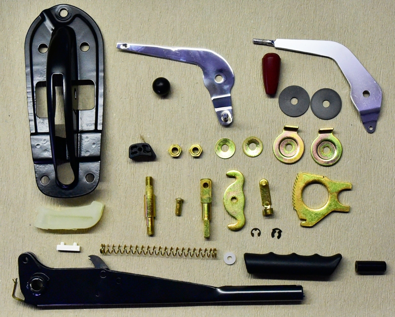 Handbrake lever, complete, overhauled, for Porsche 911, 68-74     91142405101, 90142405102, 90242405100