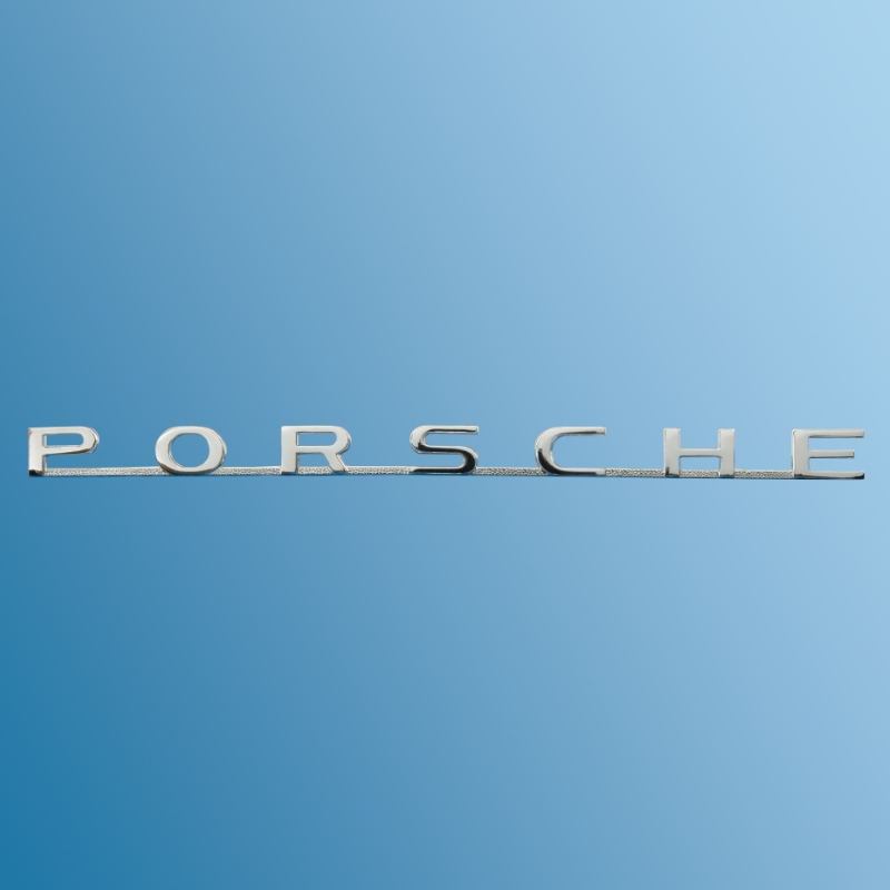 logo 'Porsche' chrome, 5 pins, 200 mm, for Porsche 356A  64455930101