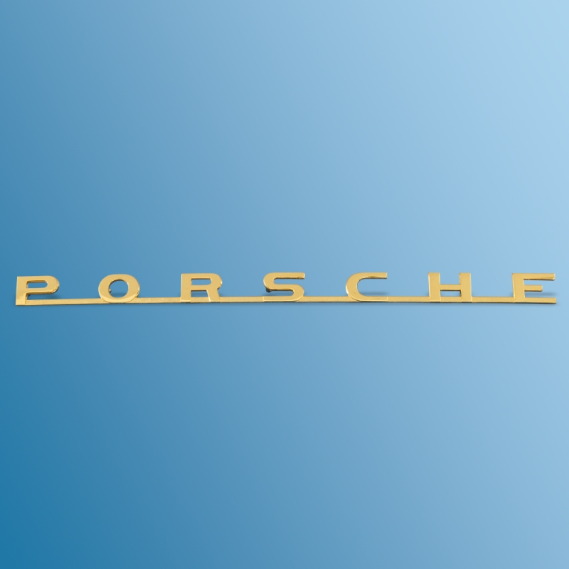 Schriftzug 'Porsche', vergoldet, 5 Pins, 254 mm, für Porsche 356 B-T5  64455930105