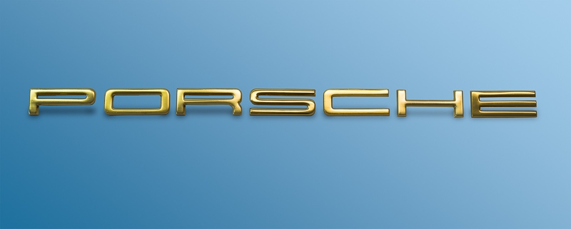 Schriftzug Porsche, Gold, für Porsche 911, Bj.69-71  90155930122