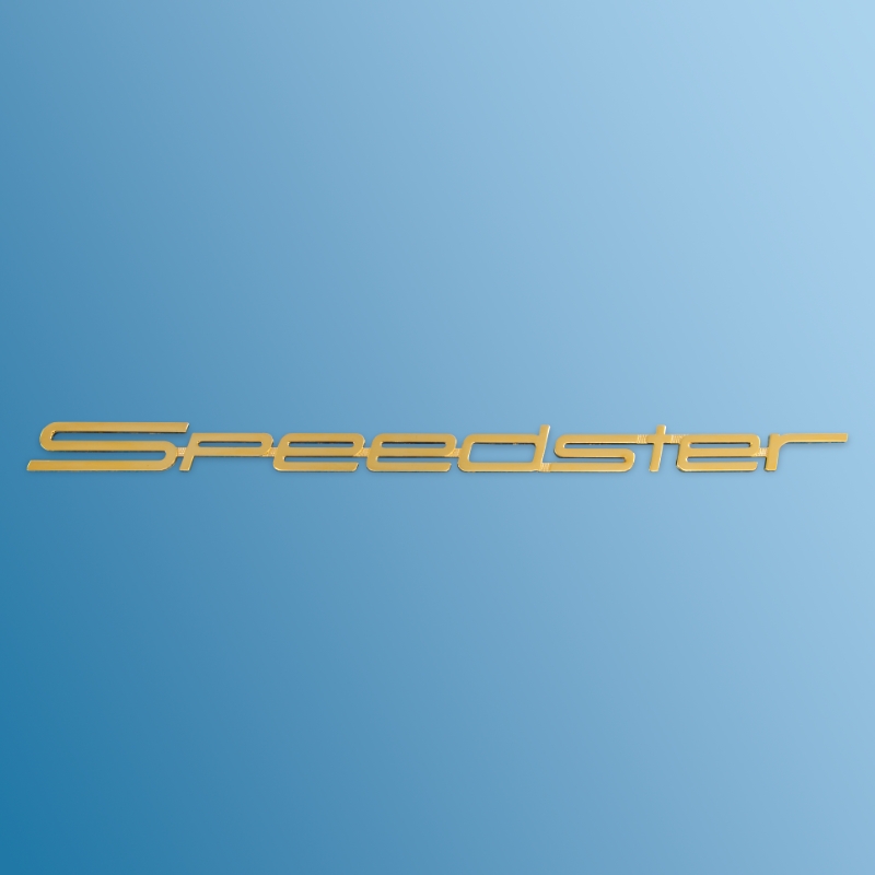 logo 'Speedster', glossy gold-plated Speedster, front fender for Porsche 356A  64455932140