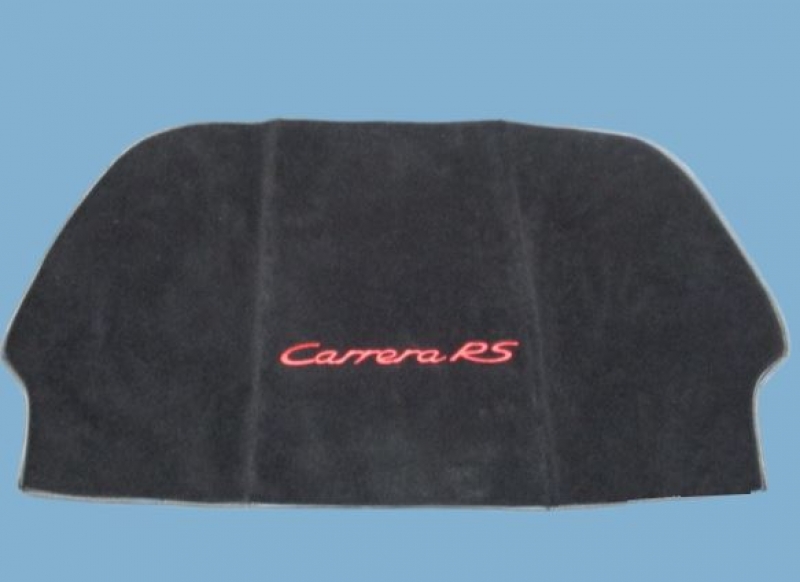 carpet parcel shelf for Porsche 911RS, original material, black, indian red lettering