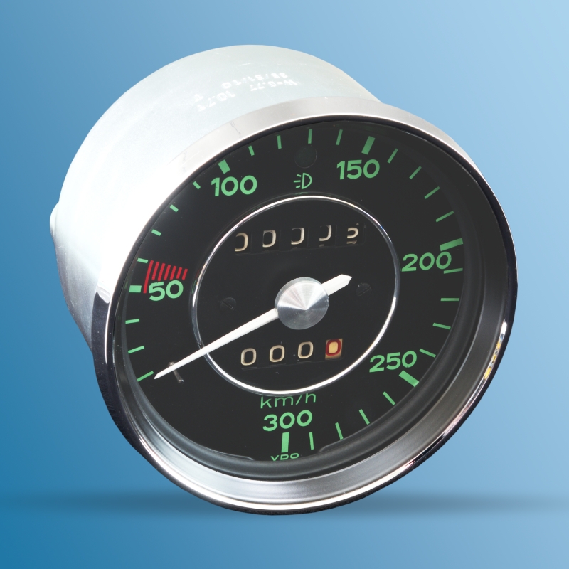 Speedometer mechanically, 300 km/h, Design 65-67 for all Porsche 911 to 89, new in exchange, deposit 357,50 Euro (incl. VAT.)  ECK 9101/2