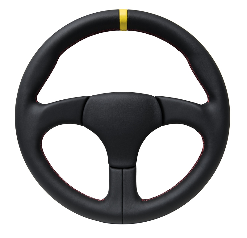 Sport Steering Wheel Race, black leather smooth, incl. Colored seams and indicator strip for Porsche 911, diameter 360mm, 74-89  ECK 4003/7