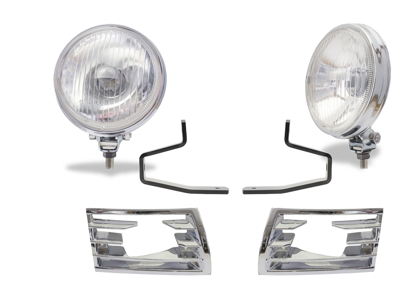 Additional high-beam lamps set Porsche 911 / 912, chrome - ECK 9057