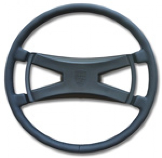 Leather - steering wheel, black restored in exchange, Ø 440 mm, for Porsche 911, 65-66  ECK 4003/4