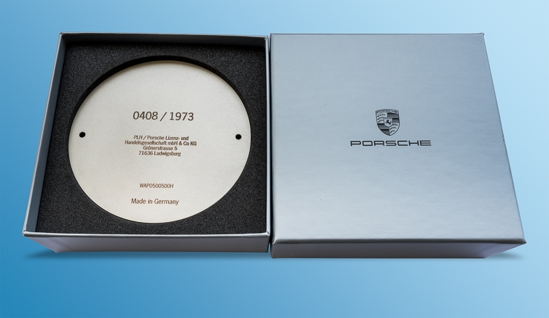 Plaque Porsche Carrera RS 2.7 - Made in Zuffenhausen Limited to 1973