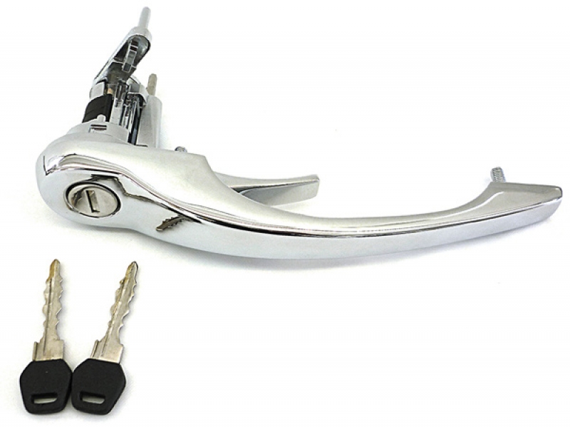 Outer door handle left, chrome, with lock cylinder for Porsche 911, 70-77        91153194100