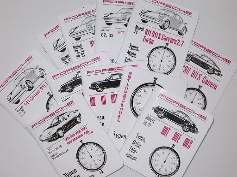 Types, mass, tolerances für Porsche 356 / 914 / 911 / 928 / 924 / 924S / 912